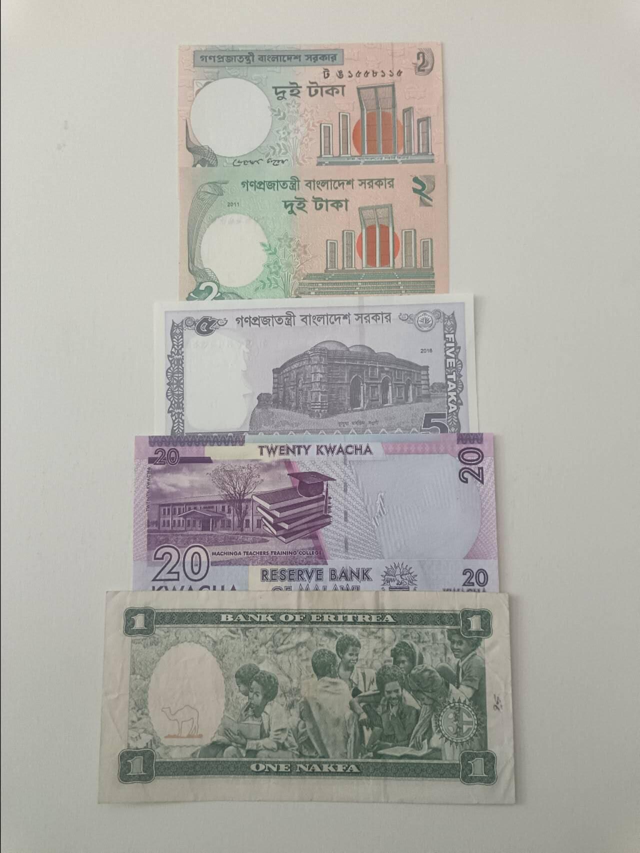 【20260319】非全新纸币和硬币第347场 外国5张纸币