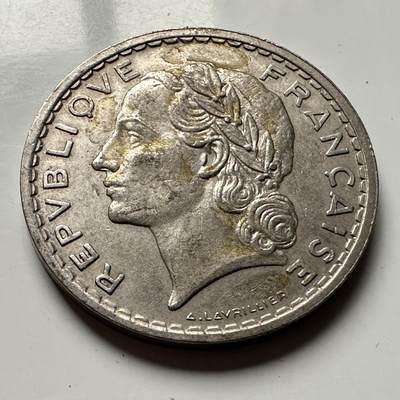 🌹外币初藏🌹🐯2026年第30场   每周二四六晚8️⃣点 接代拍 - 法国1935年 5法郎 镍币版 b
