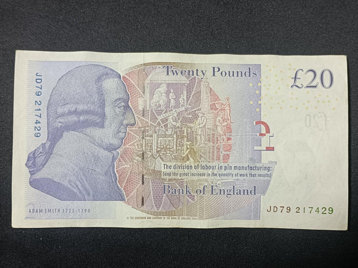 【游宝拍卖】丙午马年第14期 英国-20镑【2006版 二签 近新品相AU】