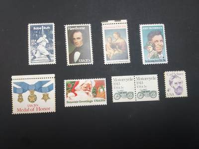 博彦收藏    3月25日 8点 外国邮票专场 - 美国邮票9枚，上品