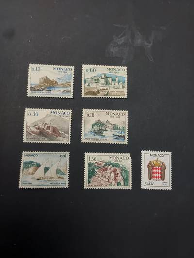 博彦收藏    3月25日 8点 外国邮票专场 - 摩纳哥邮票7枚，上品