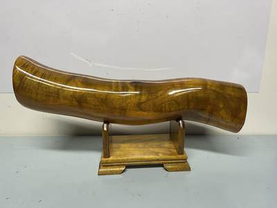 零元拍：前一阵送出去加工好的一根横财，太漂亮了，配了底座，尺寸：42.5/9.5/ - 零元拍：前一阵送出去加工好的一根横财，太漂亮了，配了底座，尺寸：42.5/9.5/