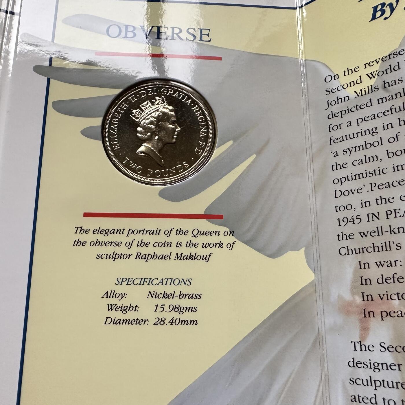 🌹外币初藏🌹🐯2026年第30场   每周二四六晚8️⃣点 接代拍 英国1995年二战胜利50周年两英镑纪念币 原装册