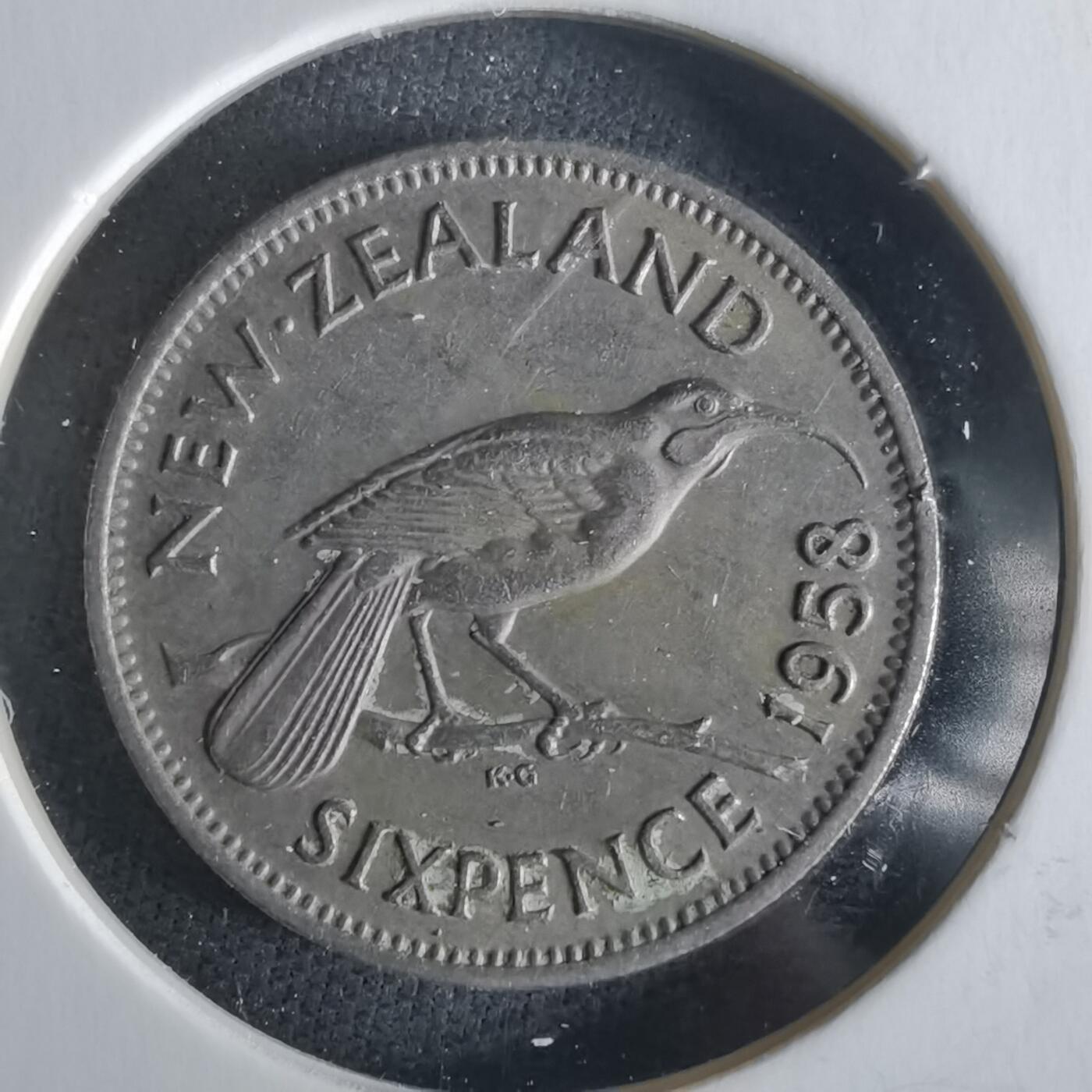 沼泽如烟--第1026场 新西兰1958年6便士