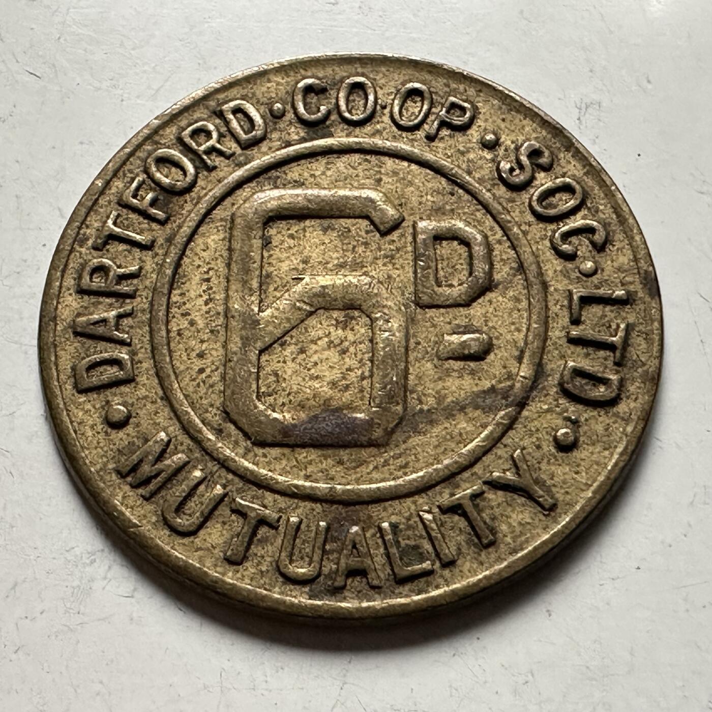 🌹外币初藏🌹🐯2026年第30场   每周二四六晚8️⃣点 接代拍 英国-达特福德合作协会 6便士 代用币