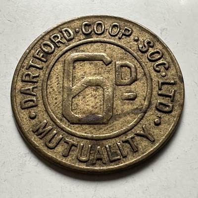 🌹外币初藏🌹🐯2026年第30场   每周二四六晚8️⃣点 接代拍 - 英国-达特福德合作协会 6便士 代用币