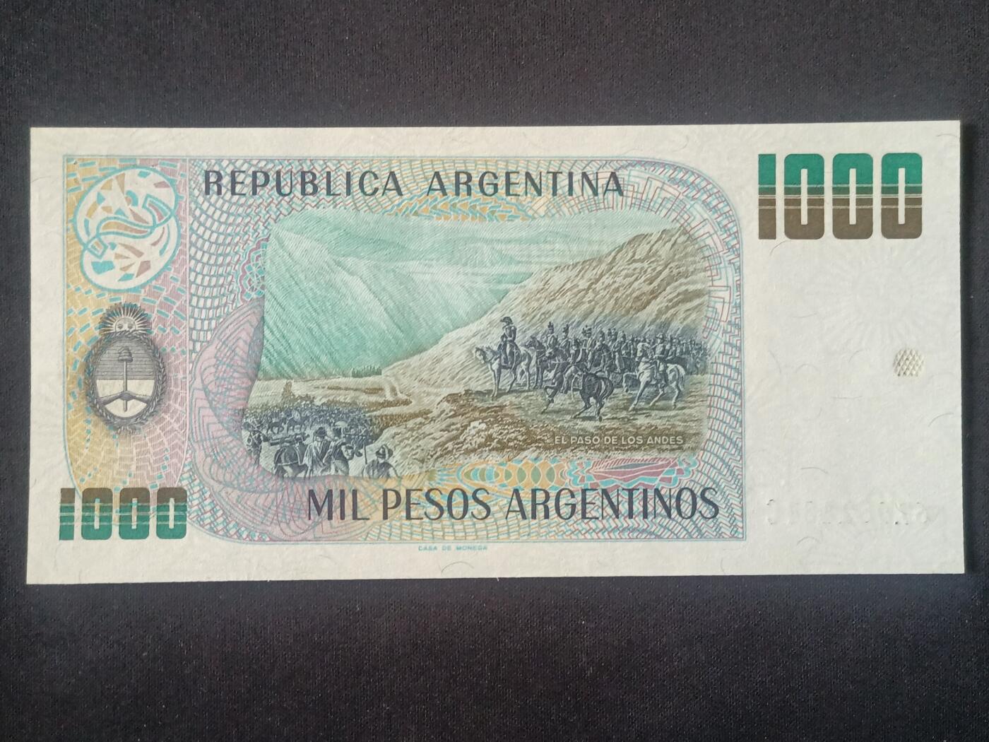 【游宝拍卖】丙午马年第13期 阿根廷-1000比索【圣马丁版 全新UNC】
