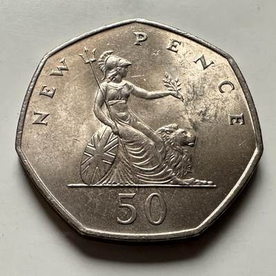 🌹外币初藏🌹🐯2026年第30场   每周二四六晚8️⃣点 接代拍 - 英国1969年50便士 全新 d