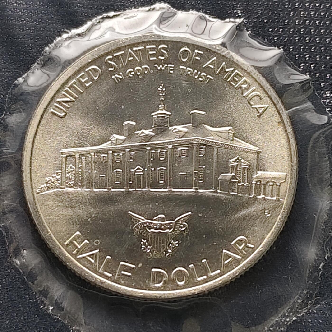 【全场包邮】纯粹捡漏拍513场 美国1982年半元华盛顿诞生250周年官方封装纪念银币【30.6毫米12.5克90%】-盒证全