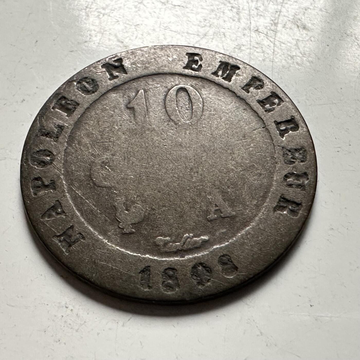 🌹外币初藏🌹🐯2026年第30场   每周二四六晚8️⃣点 接代拍 法国1808年拿破仑一世 10分 铜币 18.9m m