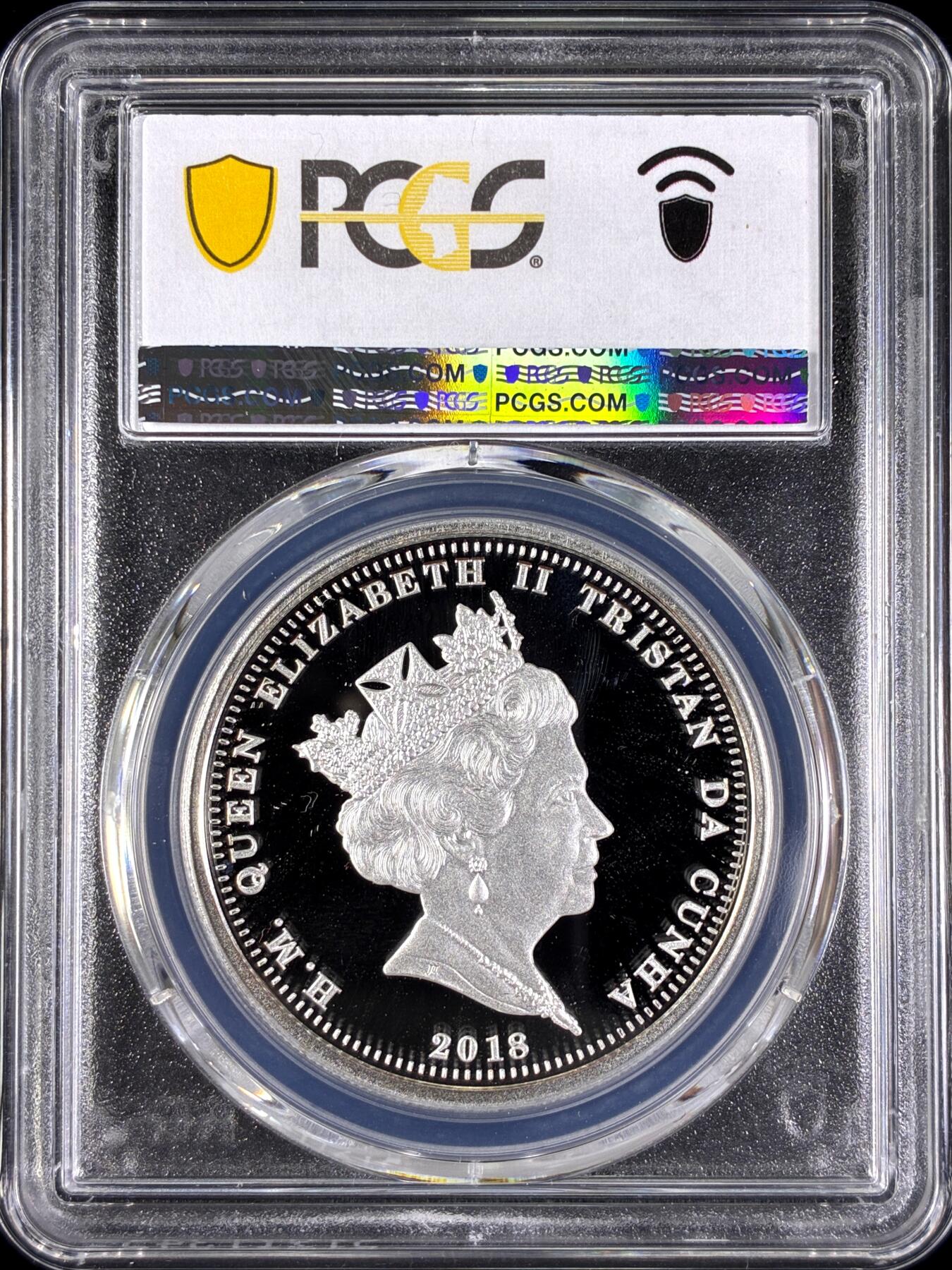 【雨安】【直播拍卖】【第0129期-评级币章】2026-03-21 周六 19:30 (金价1115, 银价20.09) [评级现代] Tristan da Cunha 特里斯坦-达库尼亚群岛 1克朗 2018年 加冕椅 PCGS-PR68DCAM 精制币