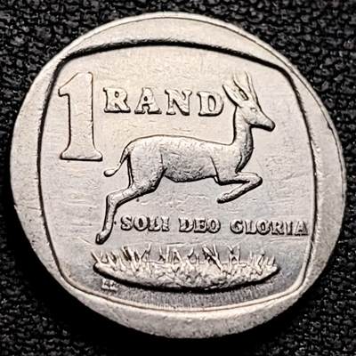 泉币菌-第212场-拍品多 请提前出价（工作最近较忙 发货不及时，望理解） - 跳羚 鹰徽 南非1兰特1993年 铜镀镍币 20.0毫米 4.0克