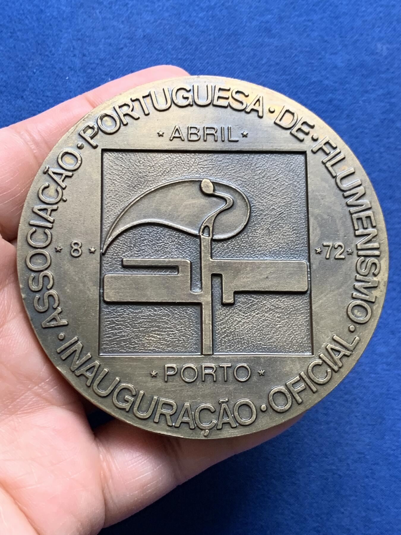 《竞宝斋》第472场 周日，周一，周二 3场连拍 （全场包邮）欢迎送拍 葡萄牙1972河运协会铜章 尼日利亚尚戈神像 限量边铭58/260 80mm 225.6g