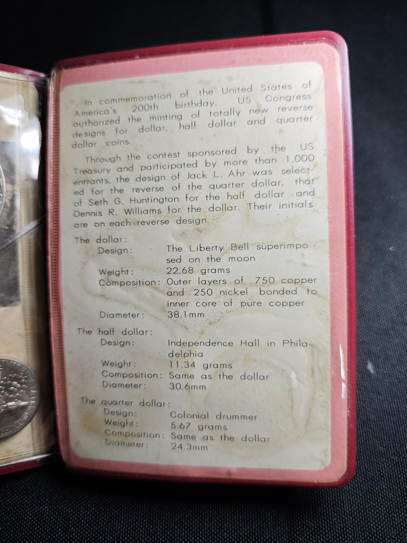 KK钱币收藏小铺   套币专场 2月预留时间 周末发货  1976美国建国200周年纪念套币 少见样式