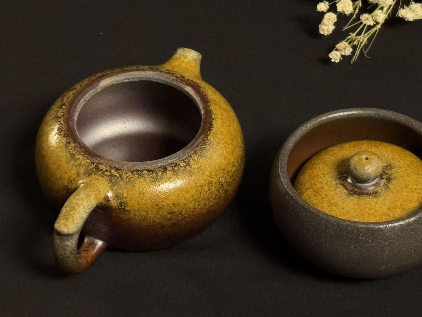 零元拍：原矿紫砂壶柴烧苹果+柴烧主人杯（150CC左右）