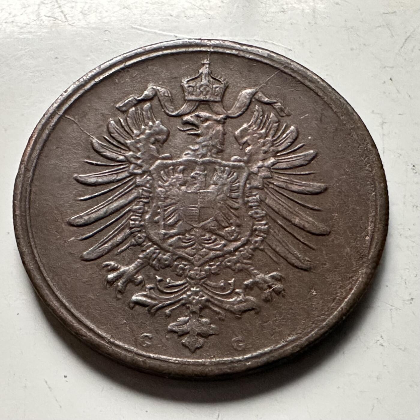 🌹外币初藏🌹🐯2026年第30场   每周二四六晚8️⃣点 接代拍 德国1875年 1芬尼 铜币 短翅帝国鹰