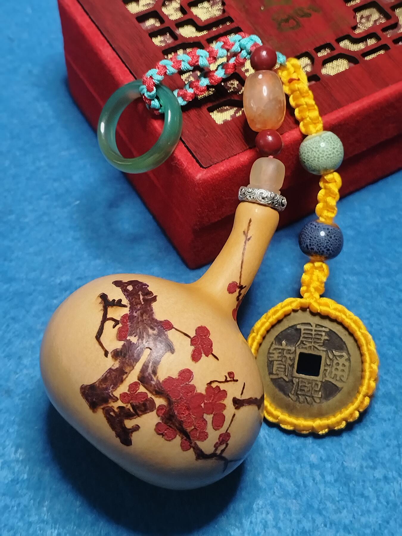 梅香报春 烫画彩绘葫芦 新中式吉祥挂件