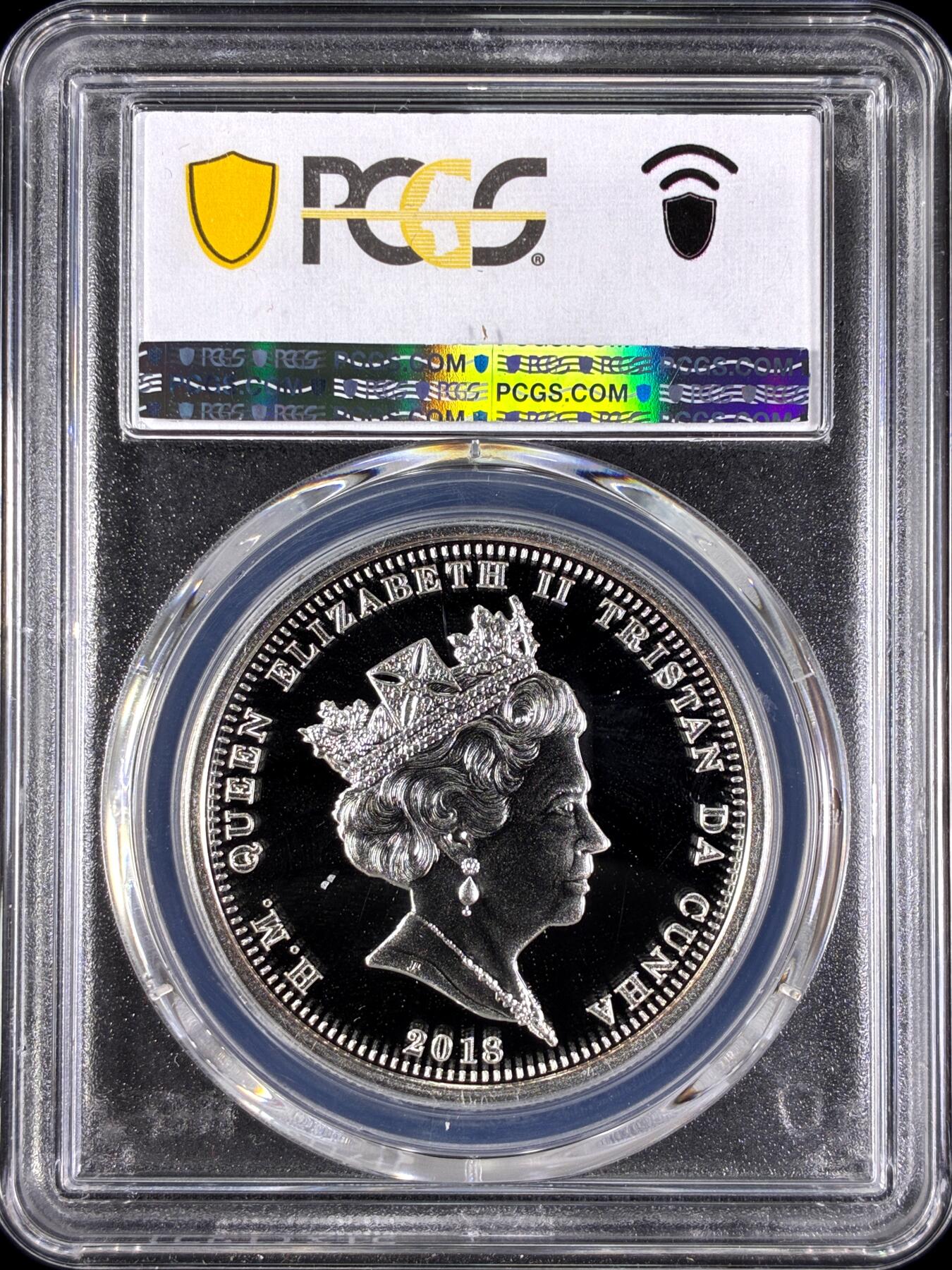 【雨安】【直播拍卖】【第0129期-评级币章】2026-03-21 周六 19:30 (金价1115, 银价20.09) [评级现代] Tristan da Cunha 特里斯坦-达库尼亚群岛 5镑 2018年 剑 PCGS-PR69DCAM 精制币