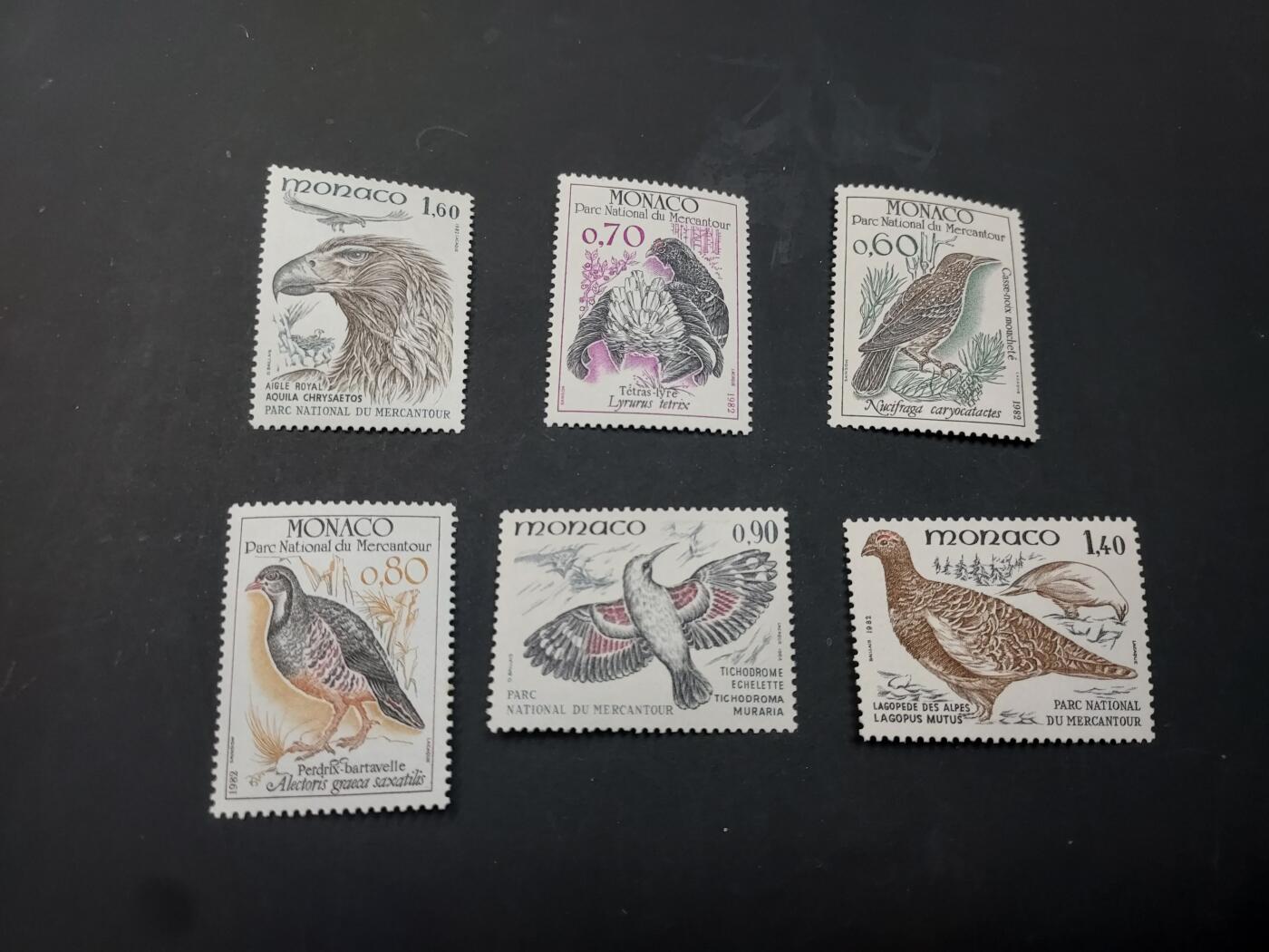 博彦收藏    3月25日 8点 外国邮票专场 摩纳哥邮票6枚，上品