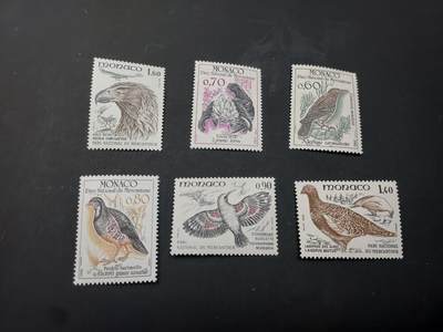 博彦收藏    3月25日 8点 外国邮票专场 - 摩纳哥邮票6枚，上品
