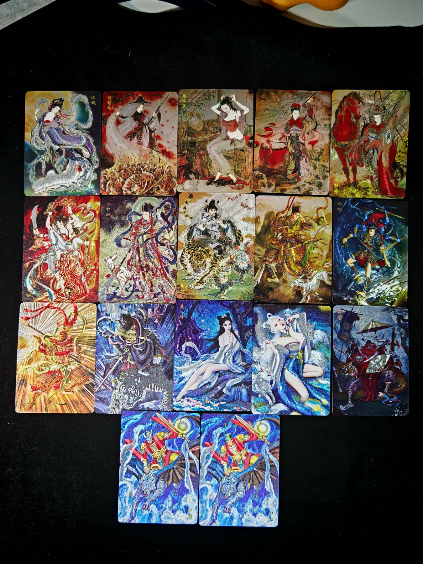 琦卡当当铺～第36期★★新年快乐~各种类型亲签A4都有~支持寄存★★~【9点40结束】扫码加群抽[包邮券]~ 问道东方 -粗闪- 嫦娥+樊梨花+花木兰+梁红玉+穆桂英+哪吒+孙悟空+钟馗+聂小倩等共 12张