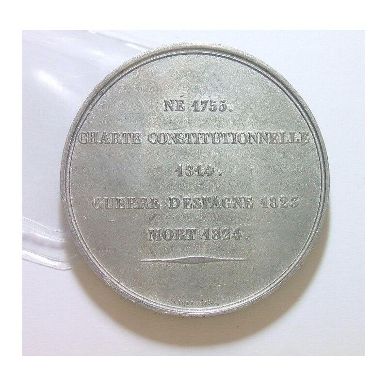 法国1824年 路易十八军装像高浮雕精制大合金章 50MM