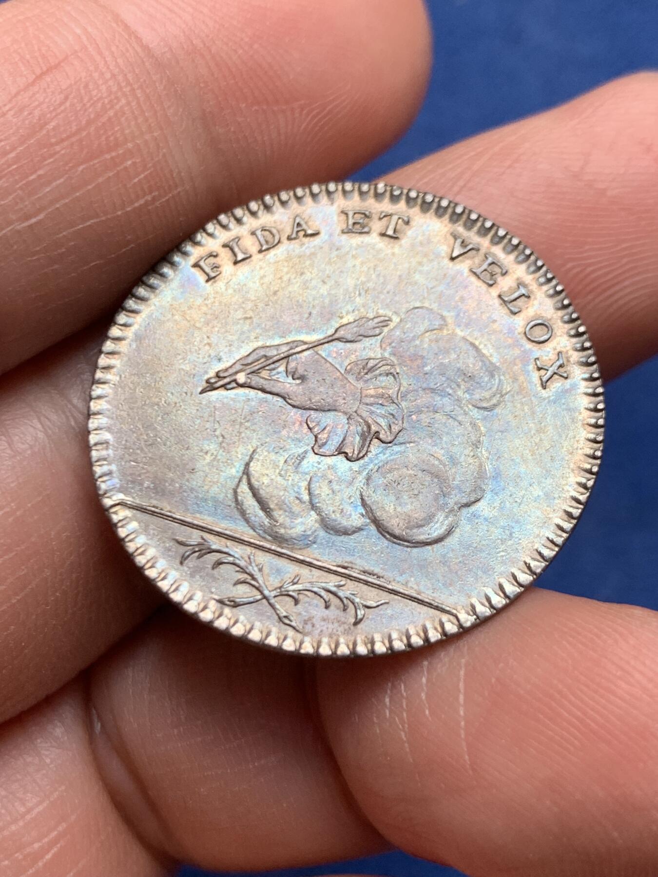 《竞宝斋》第472场 周日，周一，周二 3场连拍 （全场包邮）欢迎送拍 法国巴黎夏特莱法院书记员银质代币，5.83g，28.2mm