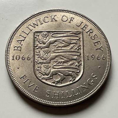 🌹外币初藏🌹🐯2026年第30场   每周二四六晚8️⃣点 接代拍 - 泽西岛1966年5先令克朗型纪念币