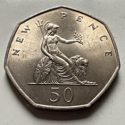 🌹外币初藏🌹🐯2026年第30场   每周二四六晚8️⃣点 接代拍 - 英国1969年50便士 全新 a