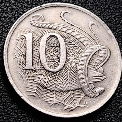 泉币菌-第212场-拍品多 请提前出价（工作最近较忙 发货不及时，望理解） -  英属 澳大利亚1973年10分铜镍币 琴鸟 伊丽莎白二世女王 铜镍币 23.6mm