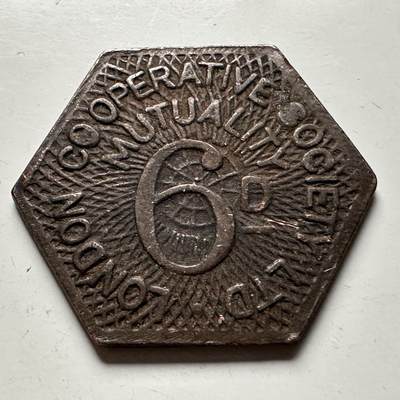 🌹外币初藏🌹🐯2026年第30场   每周二四六晚8️⃣点 接代拍 - 英国伦敦合作协会 6便士代币 