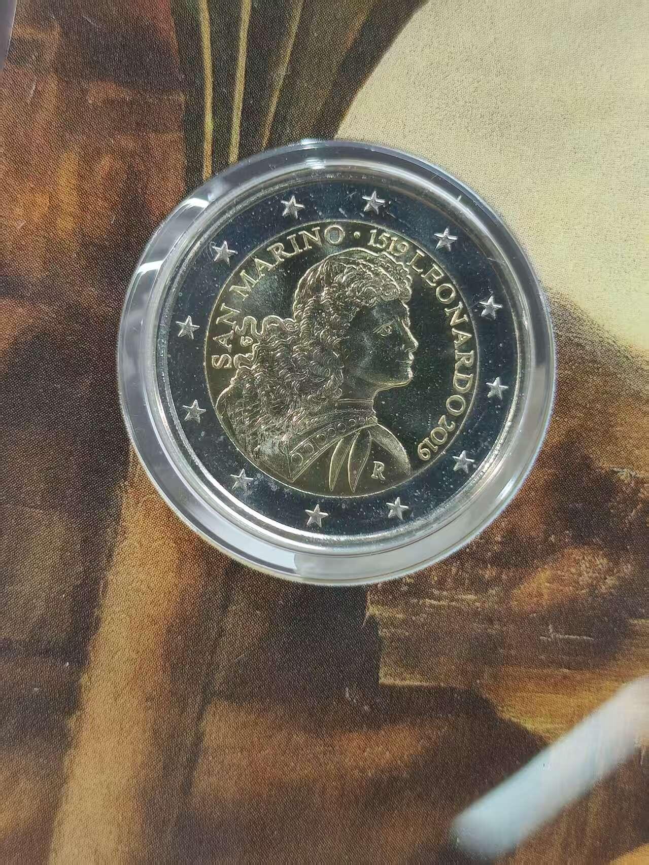 G&W世界散币，银币处理专场（第46场） 圣马力诺2019年2欧元 意大利文艺复兴 莱昂纳多 达 芬奇 逝世500周年纪念