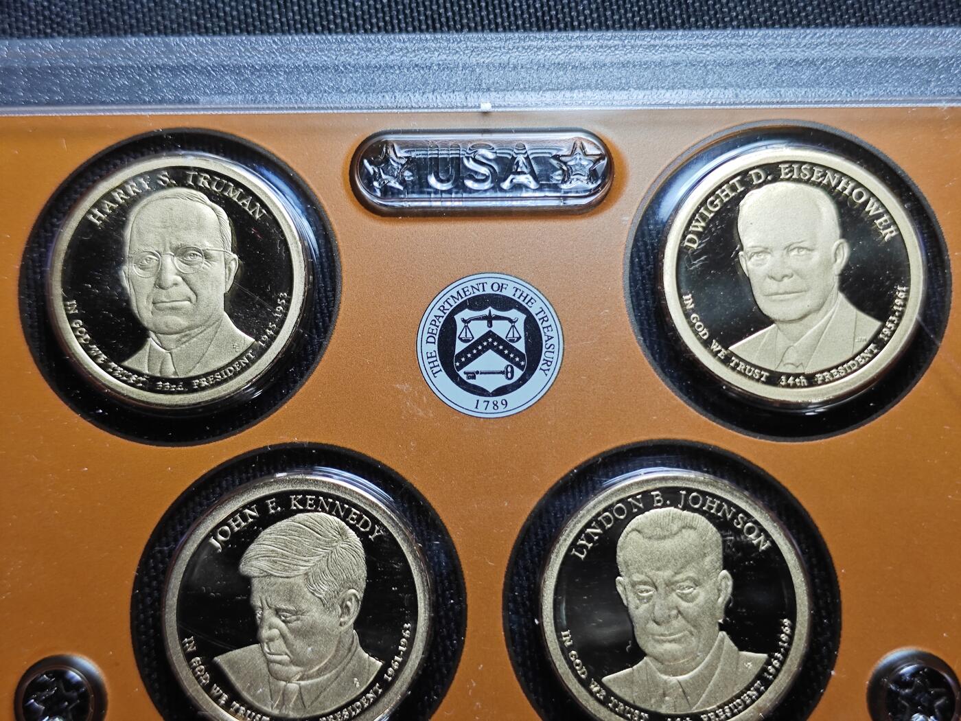 KK钱币收藏小铺   套币专场 2月预留时间 周末发货   美国1元总统精制纪念套币