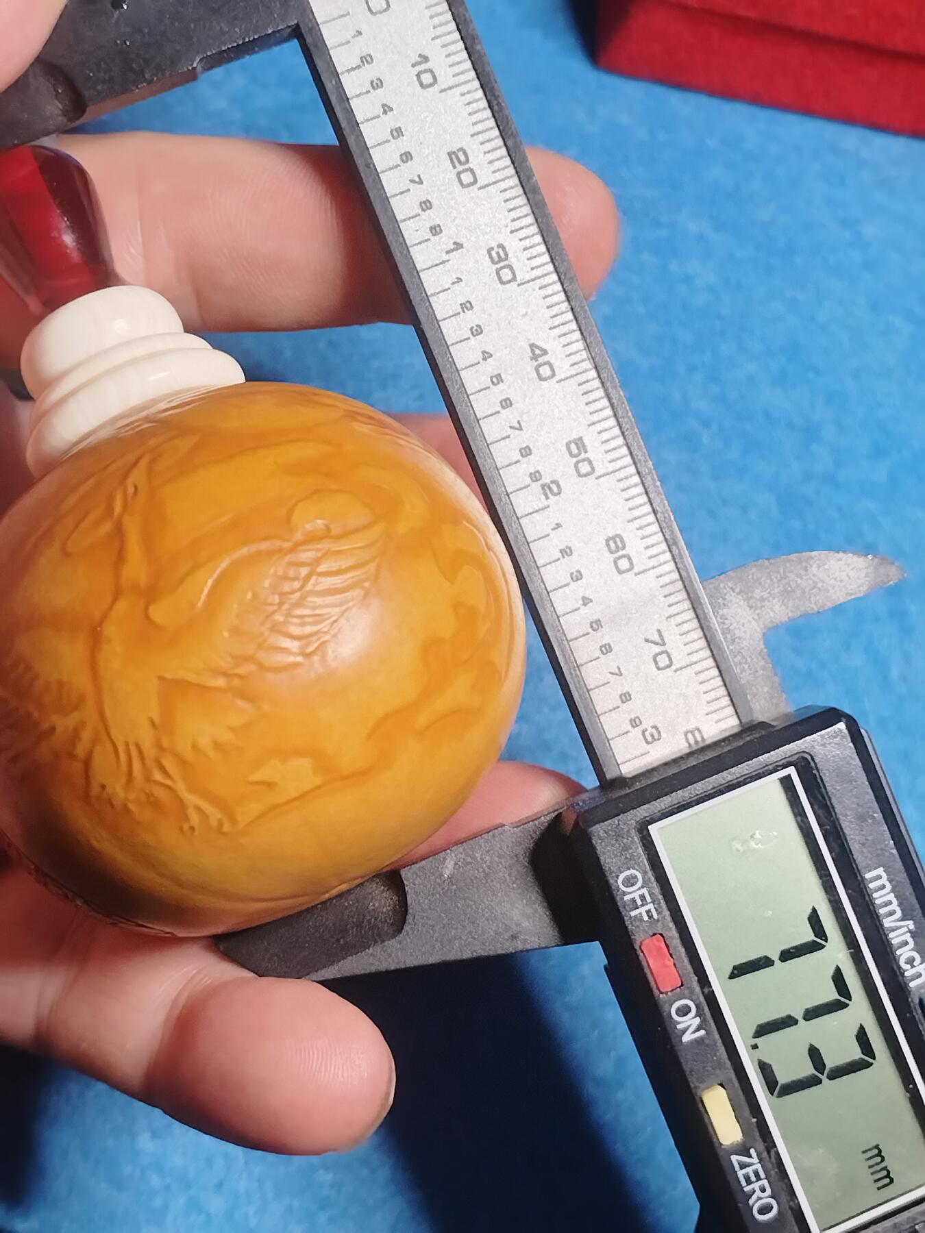 事事如意鹤纹葫芦鼻烟壶 手工押花彩绘文玩把件