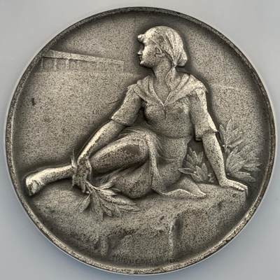 掌中浮雕-藏着的欧洲第055场 - NGC MS63 : 1929年瑞士提契诺射击节银章，50mm