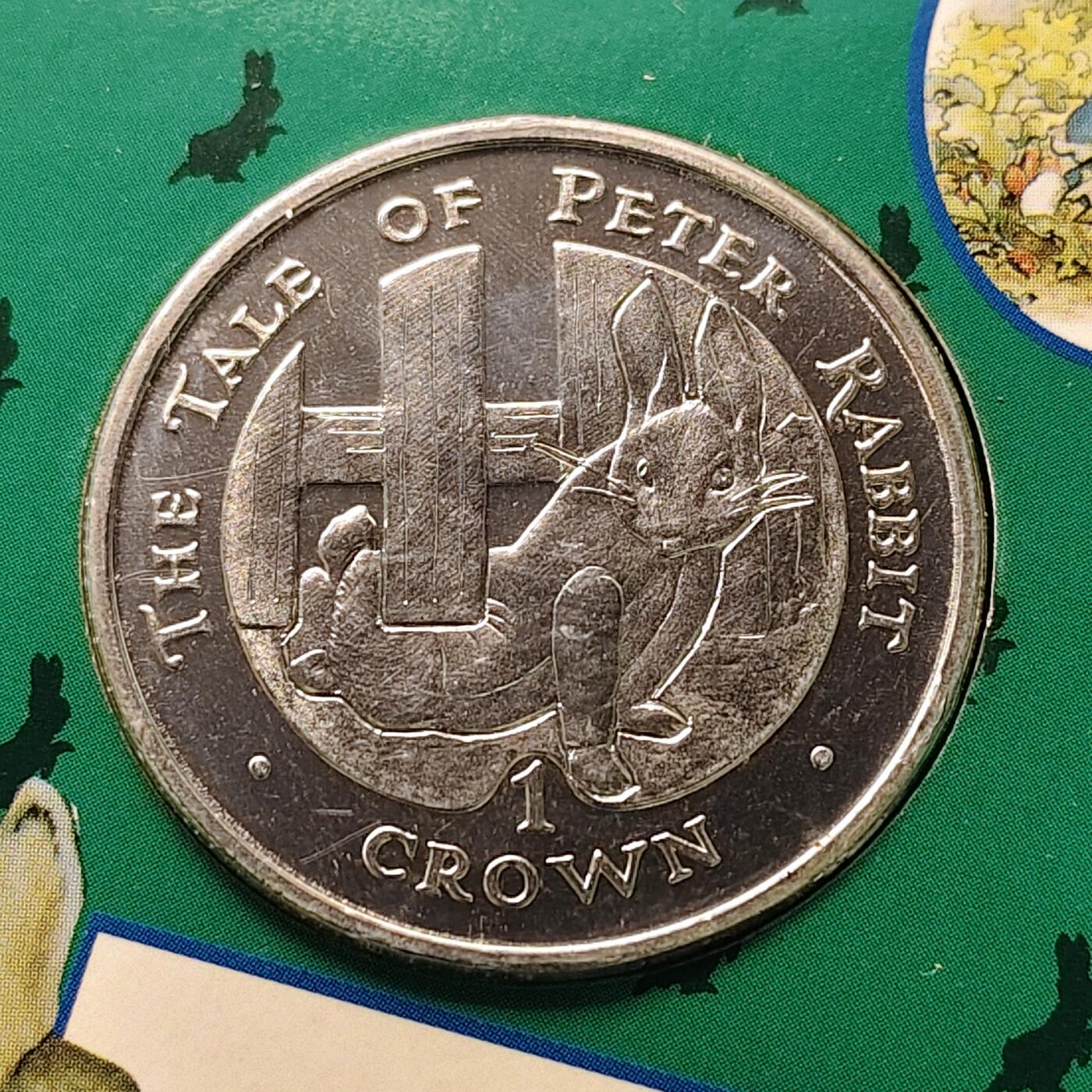 【全场包邮】纯粹捡漏拍513场 直布罗陀1996年1克朗彼得兔系列官方卡装克朗型纪念币