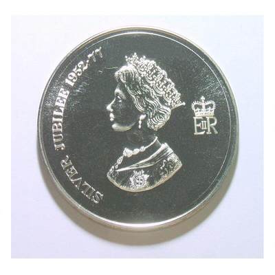 英国1977年 伊丽莎白+温莎城堡 高浮雕精制大镀银章 43MM - 英国1977年 伊丽莎白+温莎城堡 高浮雕精制大镀银章 43MM