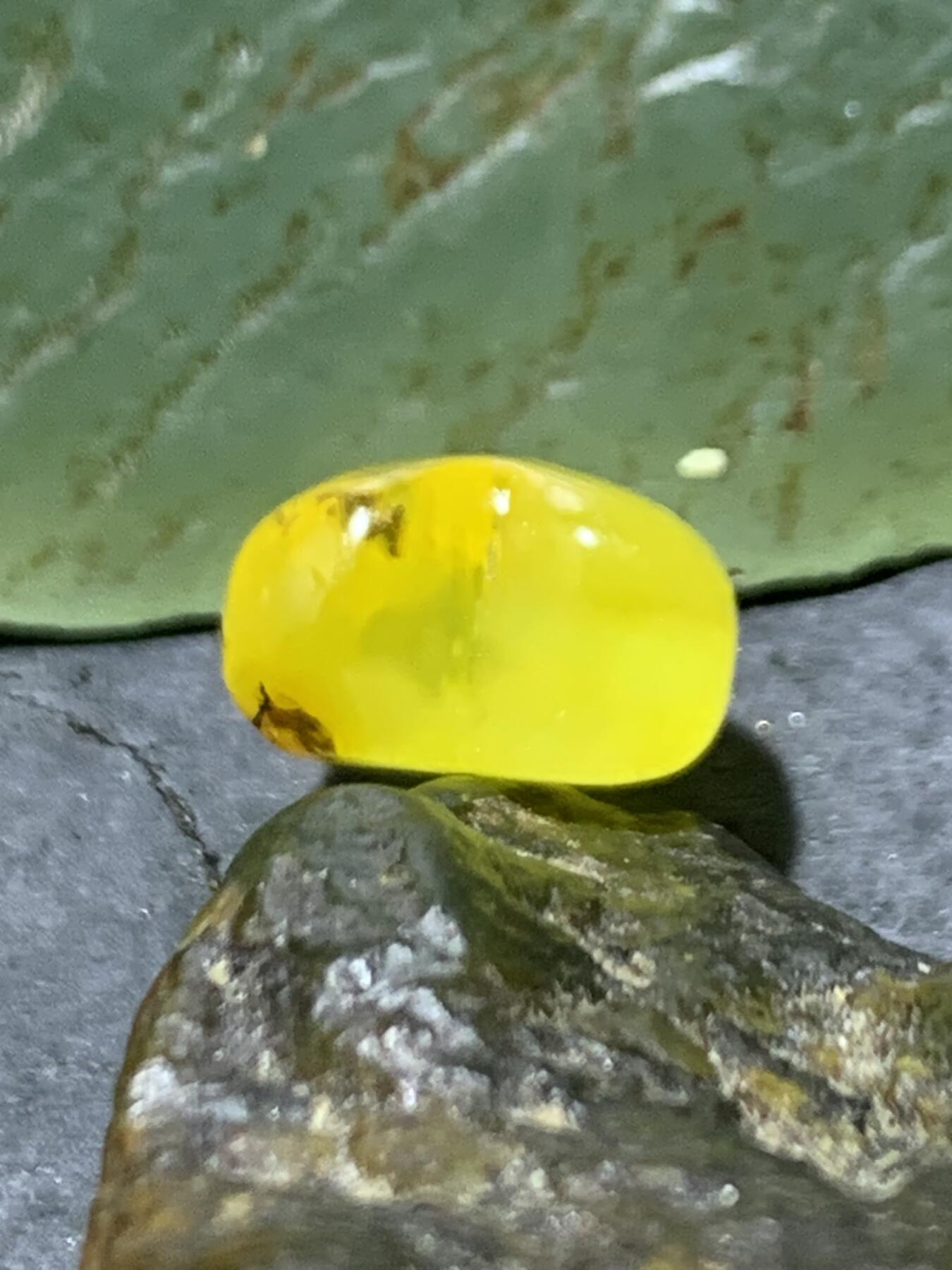 乌克兰蜜蜡爱心形通货戒面一个，