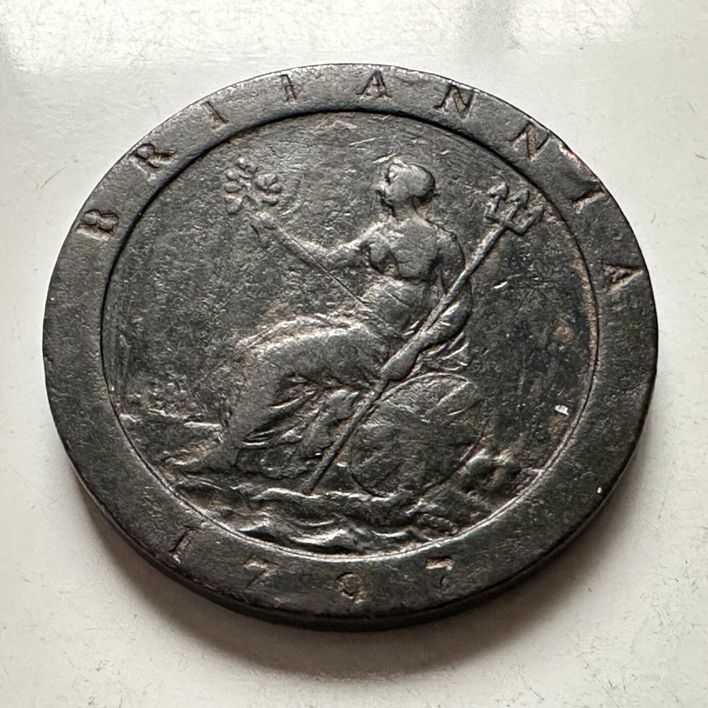 🌹外币初藏🌹🐯2026年第30场   每周二四六晚8️⃣点 接代拍 英国1797年乔治三世一便士 车轮币