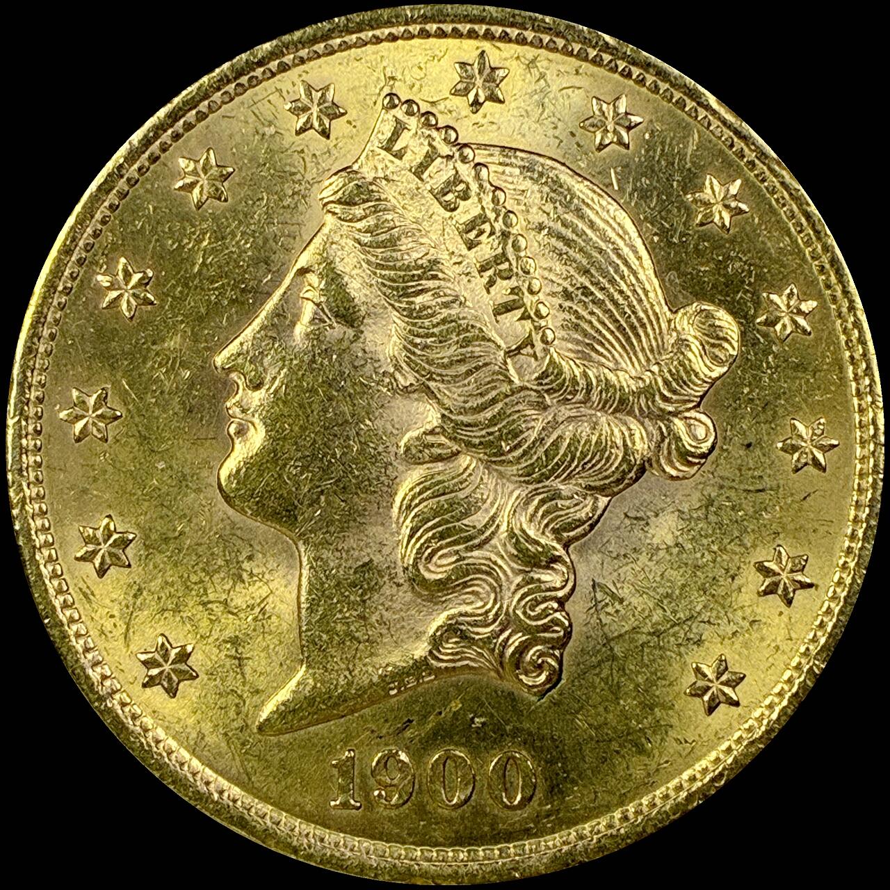 【雨安】【直播拍卖】【第0129期-评级币章】2026-03-21 周六 19:30 (金价1115, 银价20.09) [裸币金币] USA [金币] 美国 20美元 1900年 [33.4克, 0.900金]