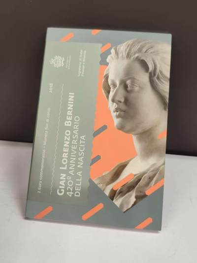 G&W世界散币，银币处理专场（第46场） - 圣马力诺2018年2欧元 意大利文艺复兴 建筑 雕塑 画家 乔凡尼 洛伦佐 贝尼尼 诞辰420周年