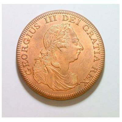 英国1798年 乔治三世+海神高浮雕精制大铜章 40MM厚4MM - 英国1798年 乔治三世+海神高浮雕精制大铜章 40MM厚4MM