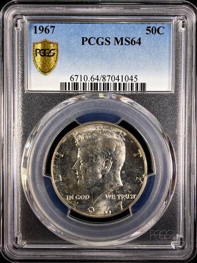 【雨安】【直播拍卖】【第0129期-评级币章】2026-03-21 周六 19:30 (金价1115, 银价20.09) - [评级美洲] USA 美国 50美分 (1965-1970) 富兰克林 半美元 [11.50 g., 0.400 Silver] 1967年  PCGS-MS64