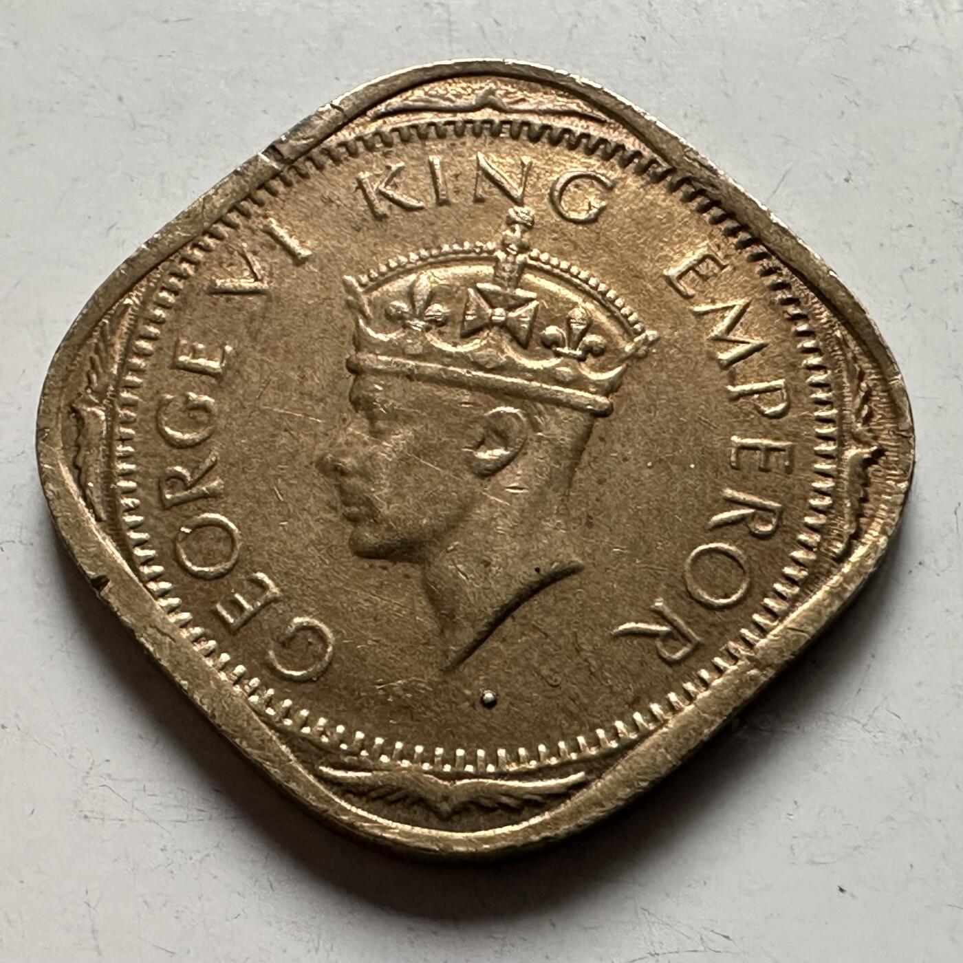 🌹外币初藏🌹🐯2026年第30场   每周二四六晚8️⃣点 接代拍 英属印度1943年乔治六世2安娜铜币 a