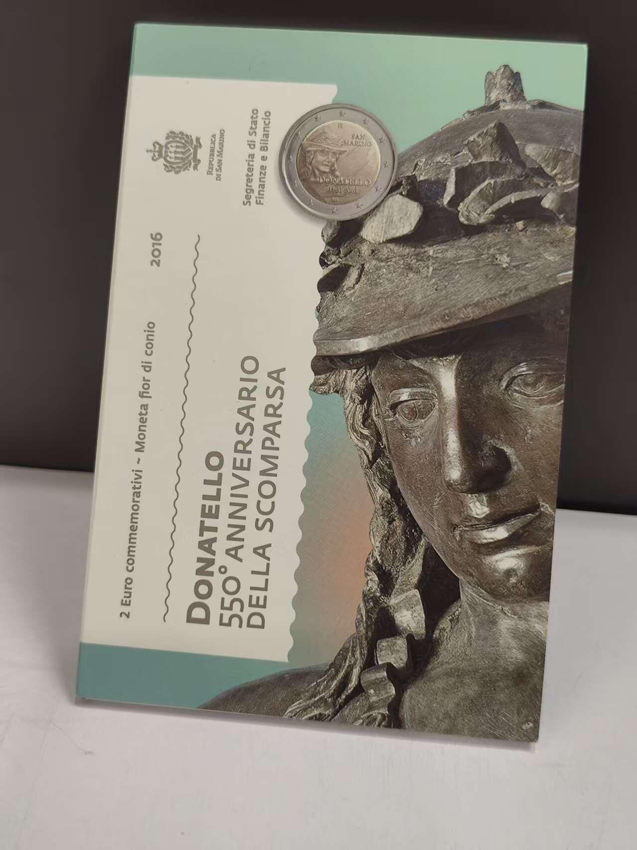 G&W世界散币，银币处理专场（第46场） 圣马力诺2016年2欧元 意大利文艺复兴雕塑家 多纳泰罗逝世550周年