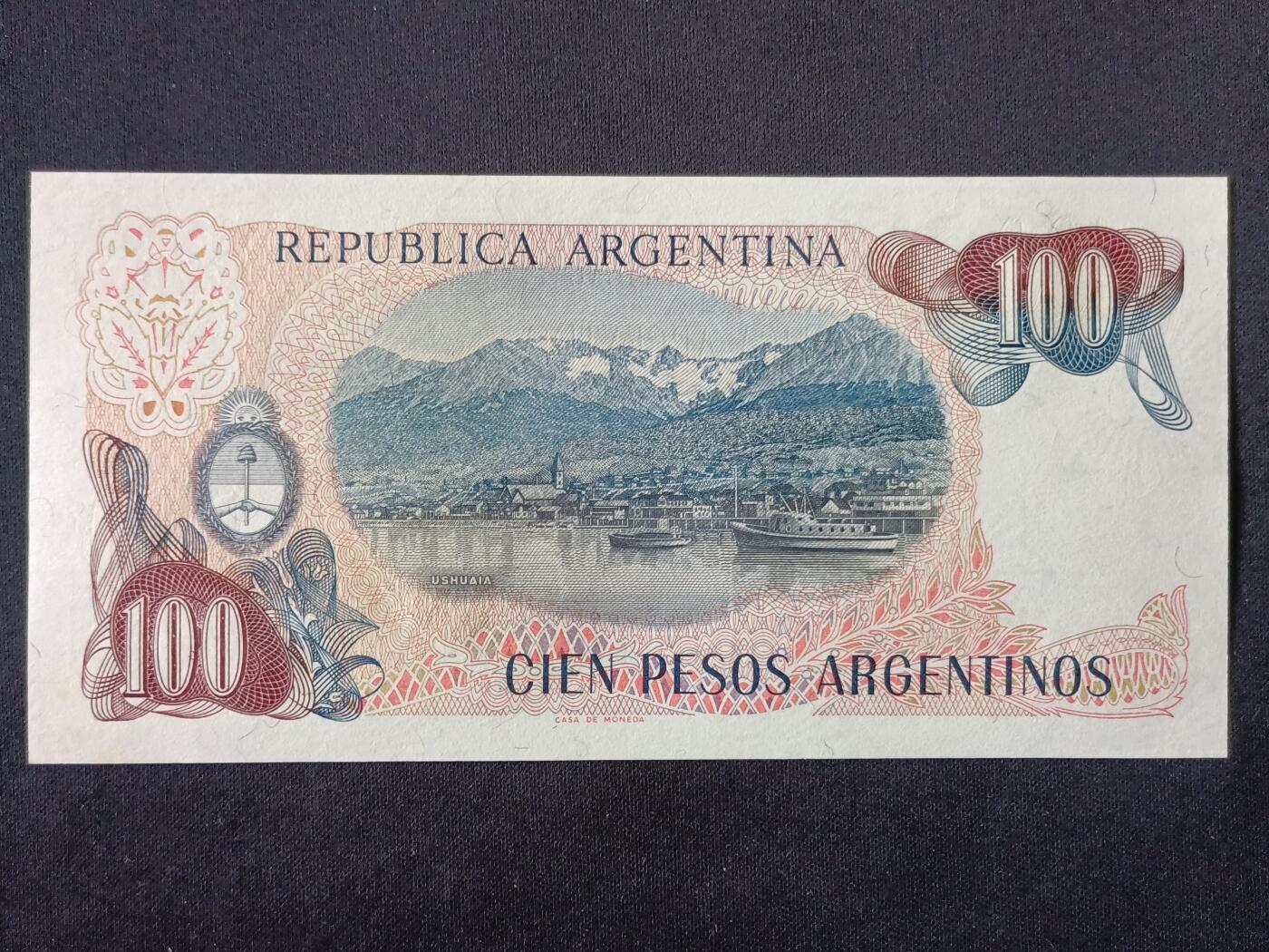 【游宝拍卖】丙午马年第13期 阿根廷-100比索【圣马丁版 全新UNC- 微黄】