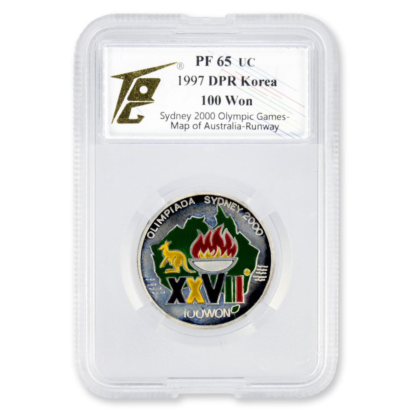 1997年朝鲜-2000‘悉尼奥运会7g彩色小银币3枚大全TQG评级PF65 