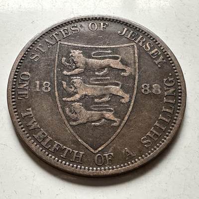 🌹外币初藏🌹🐯2026年第30场   每周二四六晚8️⃣点 接代拍 - 泽西岛1888年1/12先令