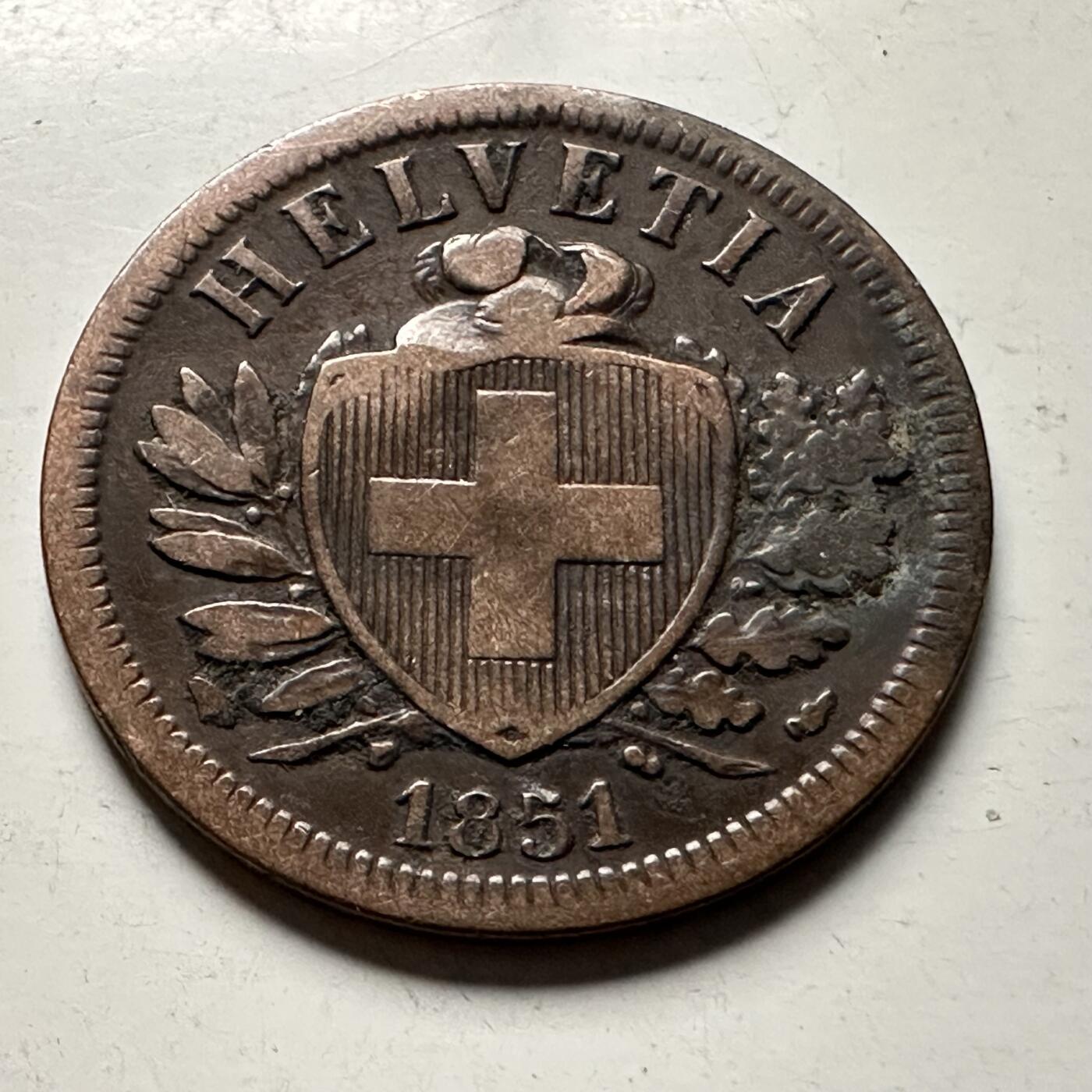 🌹外币初藏🌹🐯2026年第30场   每周二四六晚8️⃣点 接代拍 瑞士1851年2分