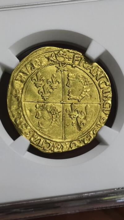 NGC-AUD法国文艺复兴时期弗朗索瓦一世金海豚金币